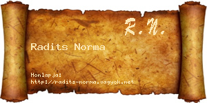 Radits Norma névjegykártya